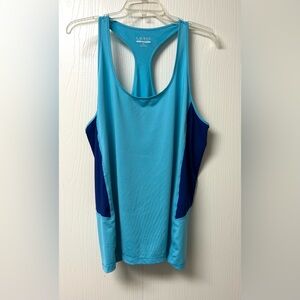 Ralph Lauren Women's Two-Tone Blue Workout Top